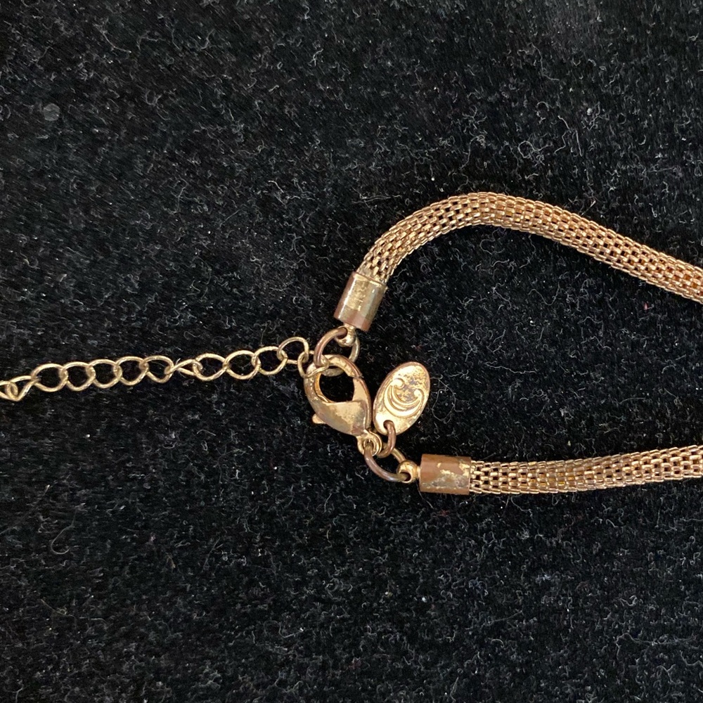 VINTAGE Gold Tone Circle Pendant Long Necklace - Picture 5 of 8